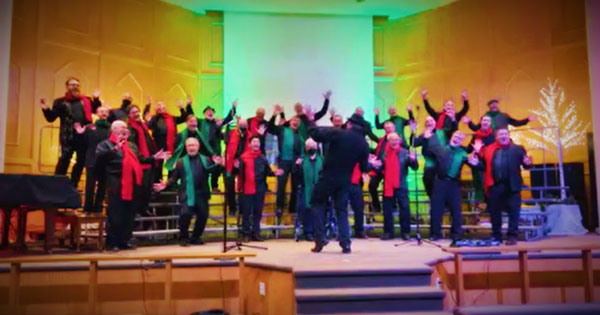 The chorus performing at the Holiday Show 2022